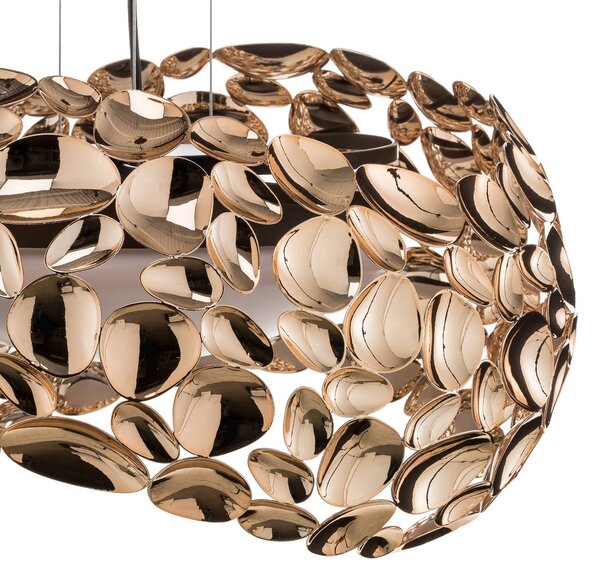 Schuller Valencia Narisa LED függőlámpa Ø 46 cm rózsaarany/barna, Nappali / Étkező, fém, Dizájn