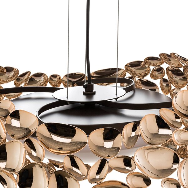 Schuller Valencia Narisa LED függőlámpa Ø 46 cm rózsaarany/barna, Nappali / Étkező, fém, Dizájn