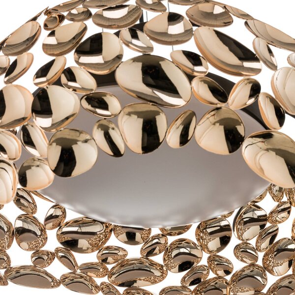 Schuller Valencia Narisa LED függőlámpa Ø 46 cm rózsaarany/barna, Nappali / Étkező, fém, Dizájn