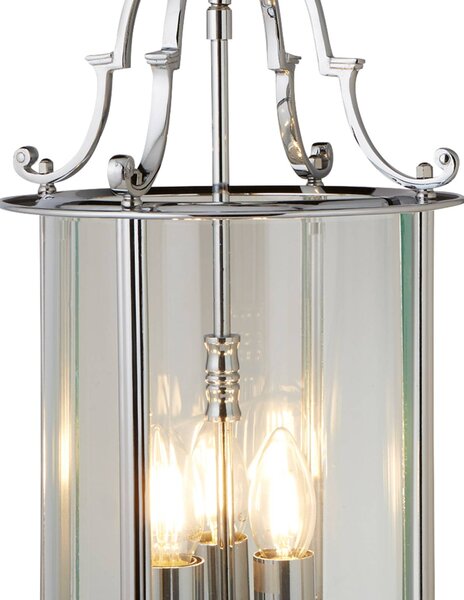 Searchlight Függő lámpa Bevelled Lantern, üveg, króm, dimmelhető, Króm / ezüst, Nappali / Étkező, fém