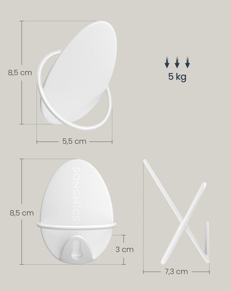 Fali fogas 4 db, falra szerelhető, fehér