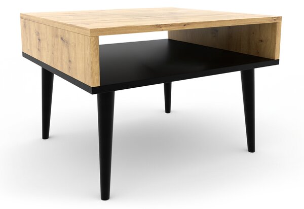VIXON 55x50 dohányzóasztal - artisan tölgy / fekete