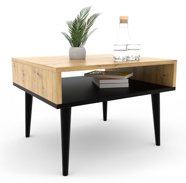 VIXON 55x50 dohányzóasztal - artisan tölgy / fekete