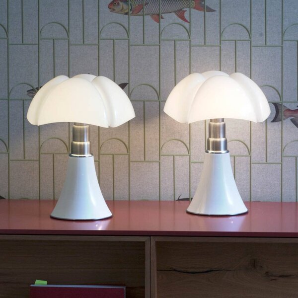 Martinelli Luce Minipipistrello lámpa fehér, dimmelhető, Fehér / opál, Nappali / Étkező, Rozsdamentes acél, Dizájn