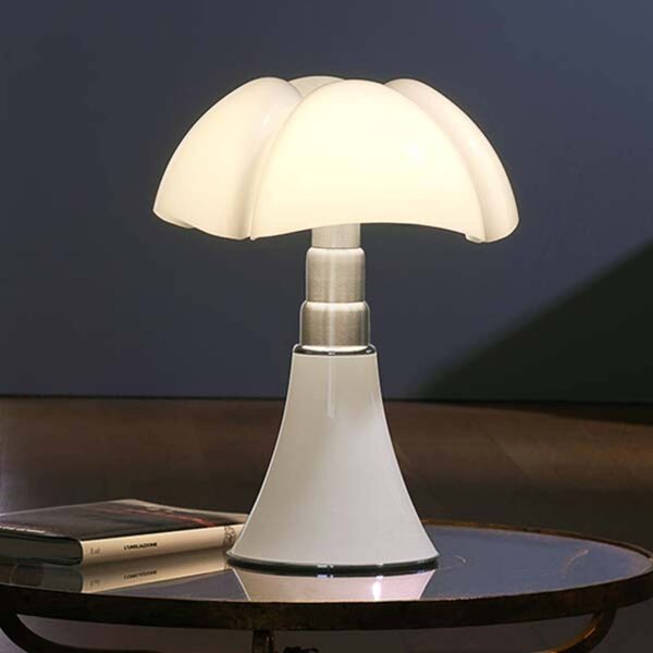 Martinelli Luce Minipipistrello lámpa fehér, dimmelhető, Fehér / opál, Nappali / Étkező, Rozsdamentes acél, Dizájn