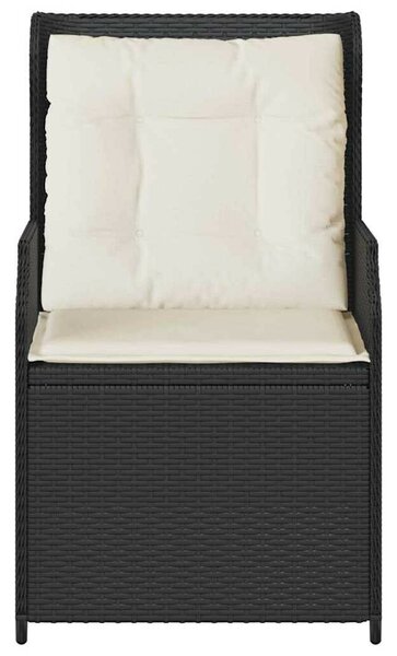 Kerti pad 2 db Fekete polirattan