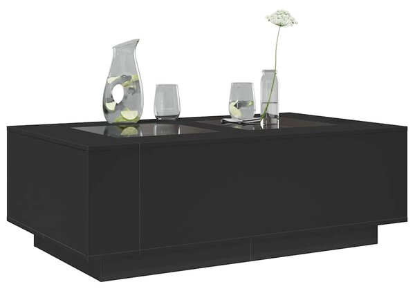Fekete végtelen hatású LED-es dohányzóasztal 116 x 69 x 40 cm