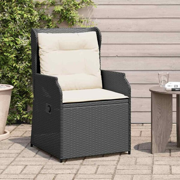 Kerti pad 2 db Fekete polirattan