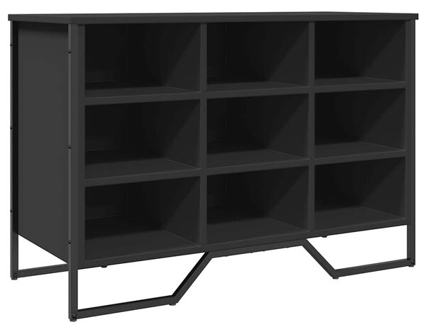 Fekete szerelt fa cipőszekrény 90 x 38 x 61,5 cm