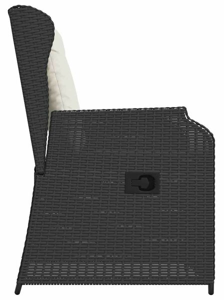 Kerti pad 2 db Fekete polirattan