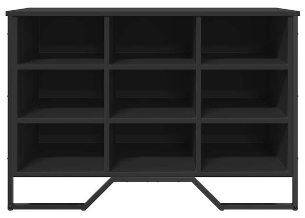Fekete szerelt fa cipőszekrény 90 x 38 x 61,5 cm