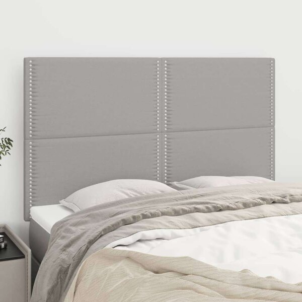 VidaXL 4 db világosszürke szövet fejtámla 72 x 5 x 78/88 cm