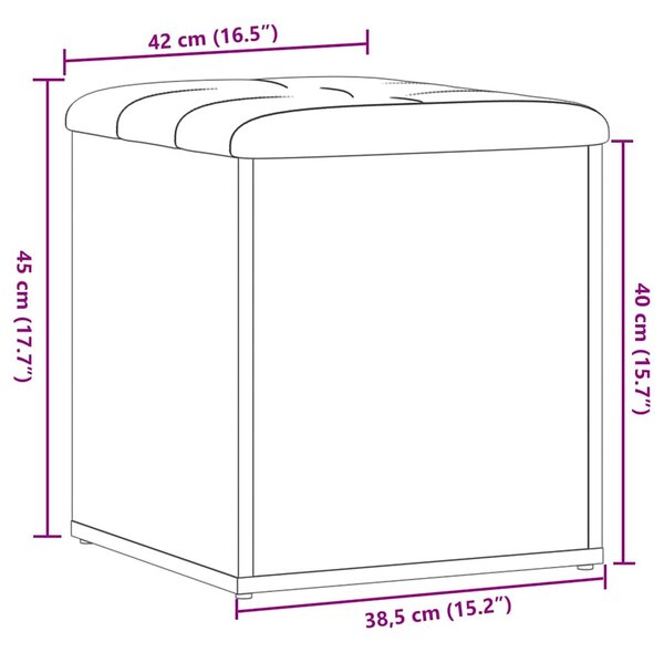 Tárolópad antik fa 42 x 42 x 45 cm szerelt fa
