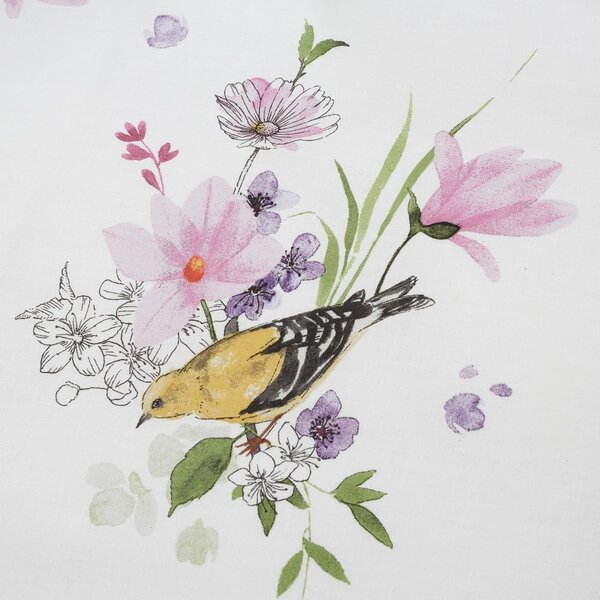Fehér-rózsaszín egyszemélyes ágyneműhuzat 135x200 cm Songbird – Catherine Lansfield