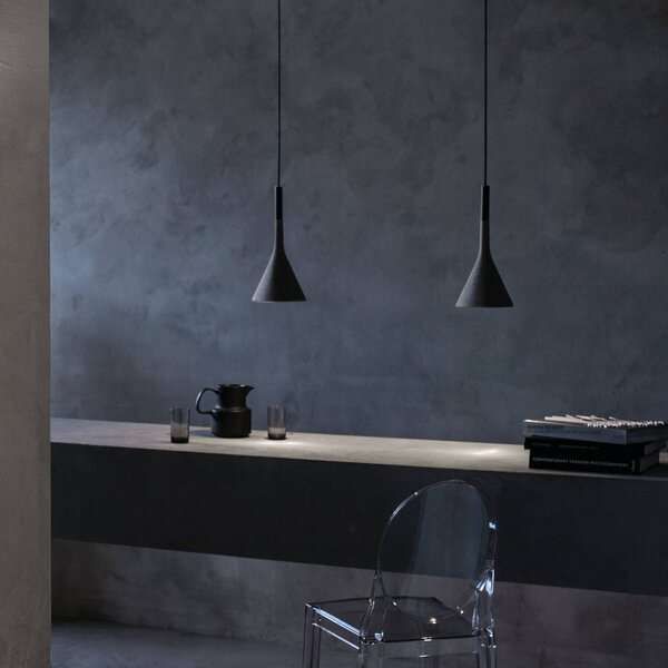 Foscarini Aplomb Mini függő lámpa betonból, szürke, dimmelhető, Alu / szürke / cink, Konyha, Beton, Dizájn