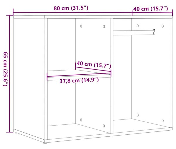 Antik fa szerelt fa pipereszekrény 80 x 40 x 65 cm