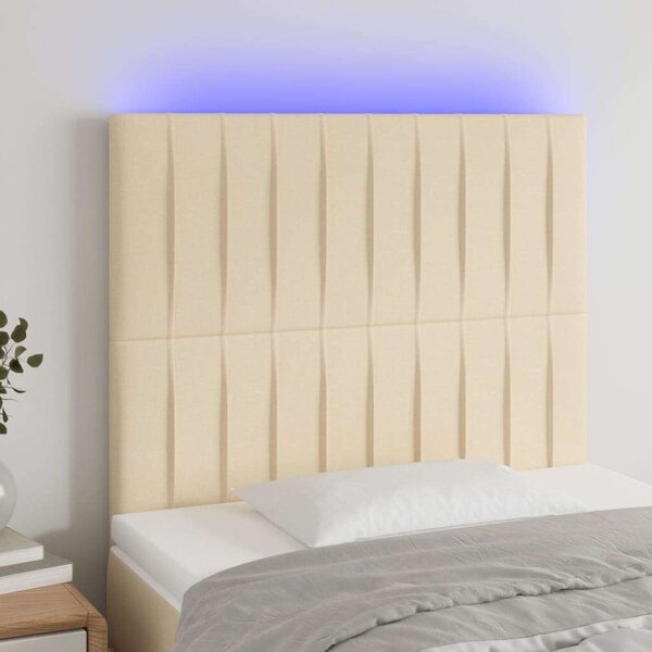 VidaXL LED-es Fejtámla - Krémszínű - 100x128cm