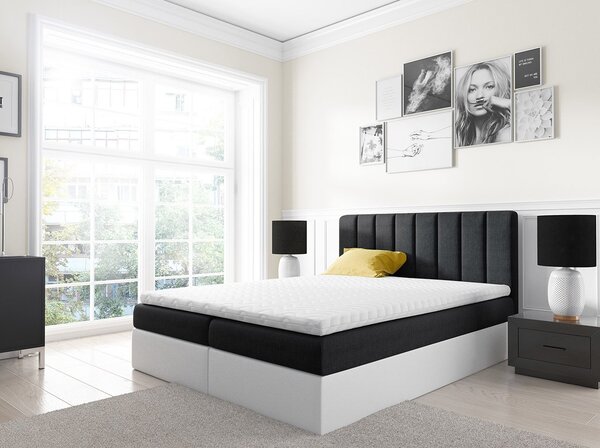 Franciaágy 200cm Fista (fehér + fekete)