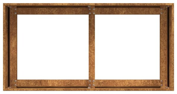 Növénytartó rozsdás 80x40x40 cm időjárásálló acélból