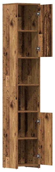 Antik fa színű szerelt fa fürdőszobaszekrény 30 x 30 x 183,5 cm