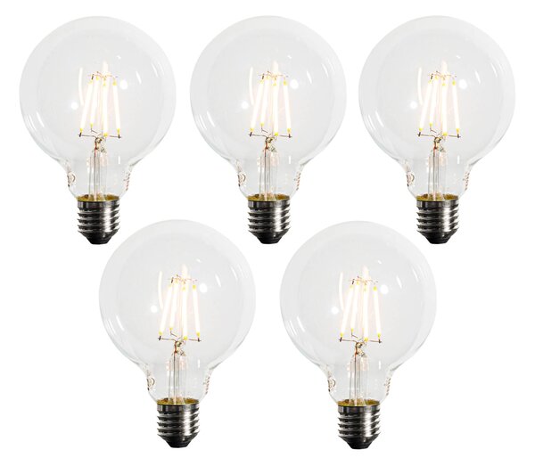 5 db E27 Dimmelhető LED izzó G95 5W 450lm 2200K