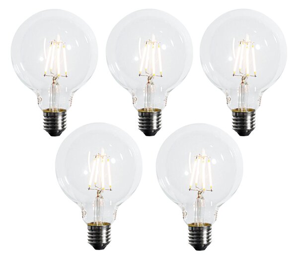 5 darabos E27 3 lépésben szabályozható LED izzó G95 4W 450 lm 2700K