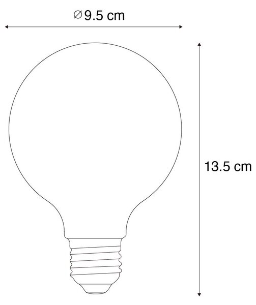 5 db E27 3-lépcsős dimmelhető LED izzó opál üveg G95 4W 450lm 2700K