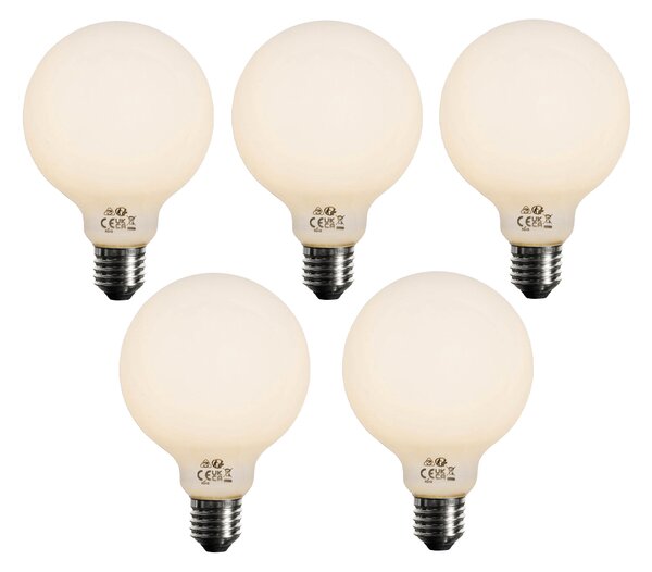 5 db E27 3-lépcsős dimmelhető LED izzó opál üveg G95 4W 450lm 2700K