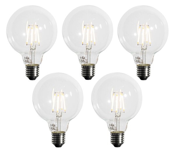 5 db E27 3-lépcsős dimmelhető LED izzó G95 4W 450lm 3000K