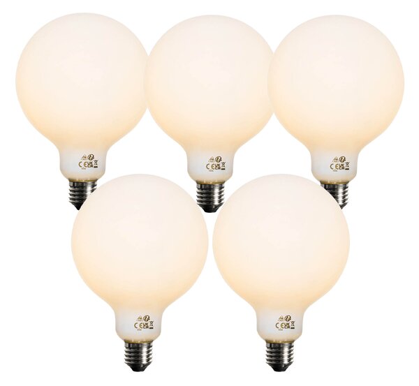5 db E27 Dimmelhető LED izzó opál üveg G125 5W 450lm 2200K