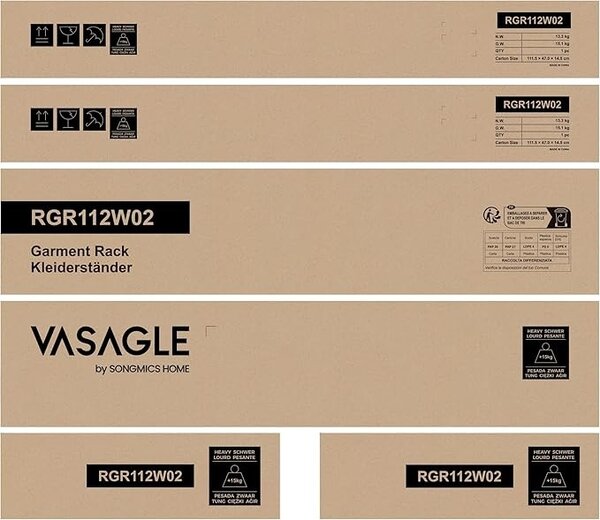 Fogas, Vasagle, fehér, 100x45x160 cm