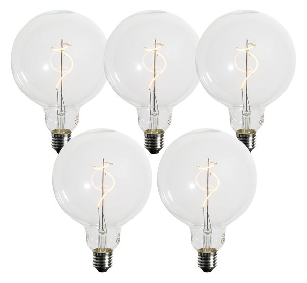 5 darabos E27 dimmelhető LED izzó készlet spirál szál G125 4W 270 lm 2200K