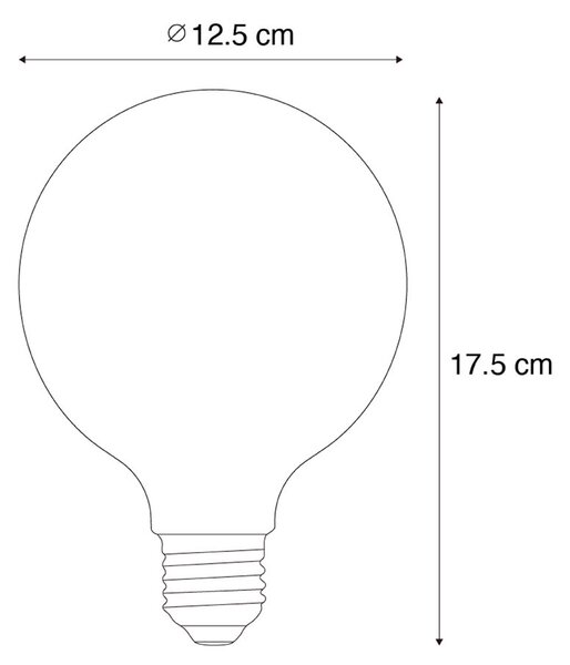 5 darabos E27 dimmelhető LED izzó készlet spirál szál G125 4W 270 lm 2200K