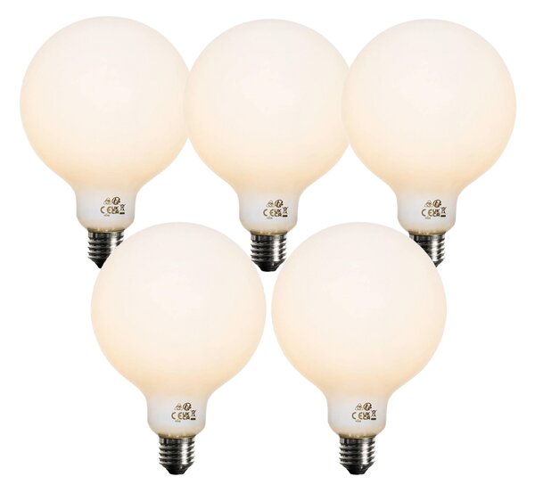 5 db-os E27 szabályozható LED izzó szett opál G125 5W 450 lm 2700K