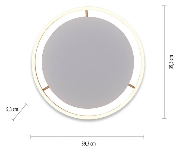 JUST LIGHT. GmbH LED mennyezeti lámpa Ritus, Ø 39.3cm matt sárgaréz, dimmelhető, Bronz / antik sárgaréz, Nappali / Étkező, Alumínium, Modern