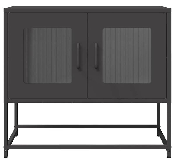 Fekete hidegen hengerelt acél TV-szekrény 68x39x60,5 cm