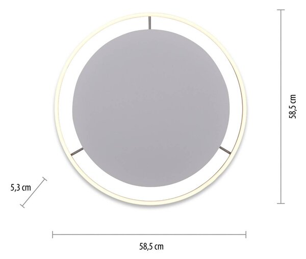 JUST LIGHT. GmbH LED mennyezeti lámpa Ritus, Ø 58,5cm, alumínium, dimmelhető, Alu / szürke / cink, Nappali / Étkező, Alumínium, Modern