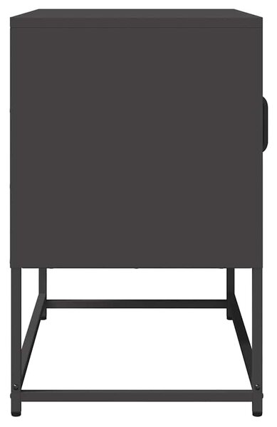Fekete hidegen hengerelt acél TV-szekrény 68x39x60,5 cm