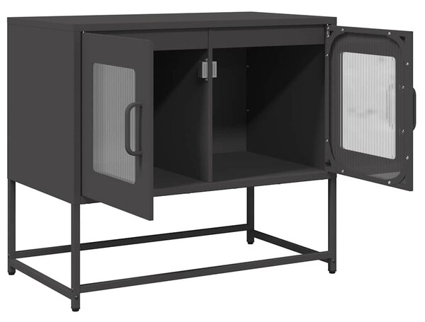 Fekete hidegen hengerelt acél TV-szekrény 68x39x60,5 cm