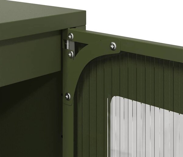 Highboard olívazöld 68x39x123 cm Acél