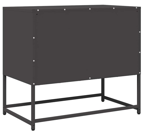 Fekete hidegen hengerelt acél TV-szekrény 68x39x60,5 cm
