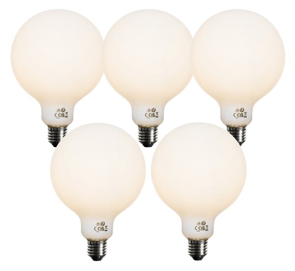 5 db E27 3-lépcsős dimmelhető LED izzó opál üveg G125 4W 450lm 3000K