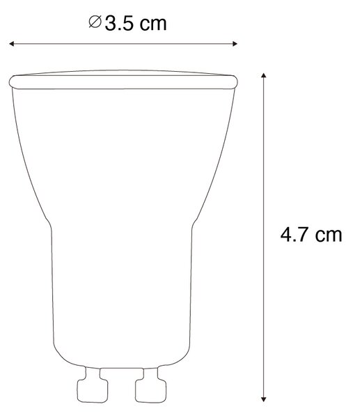 5 darabos GU10 3 lépésben dimmelhető LED izzókészlet 35 mm 4W 200 lm 2200K