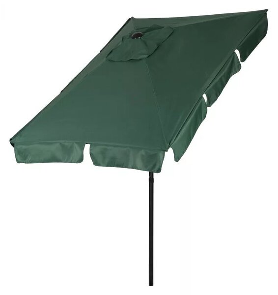 Kerti napernyő, MultiGarden SL-UM019-9, zöld, téglalap alakú, 200 x 130 cm, magasság: 212 cm, tekerőkarral, 38 mm acél rúd, 4 szegmens, dönthető, UV-álló, esőálló, 160 g/m2
