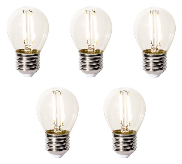 5 darabos E27 dimmelhető LED izzókészlet P45 átlátszó üveg 3W 250 lm 2200K