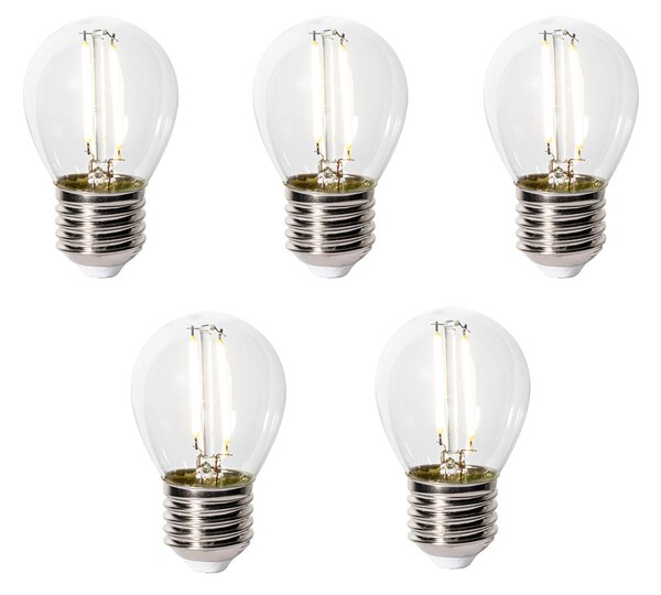 5 darabos E27 dimmelhető LED izzókészlet P45 átlátszó üveg 3W 250 lm 3000K