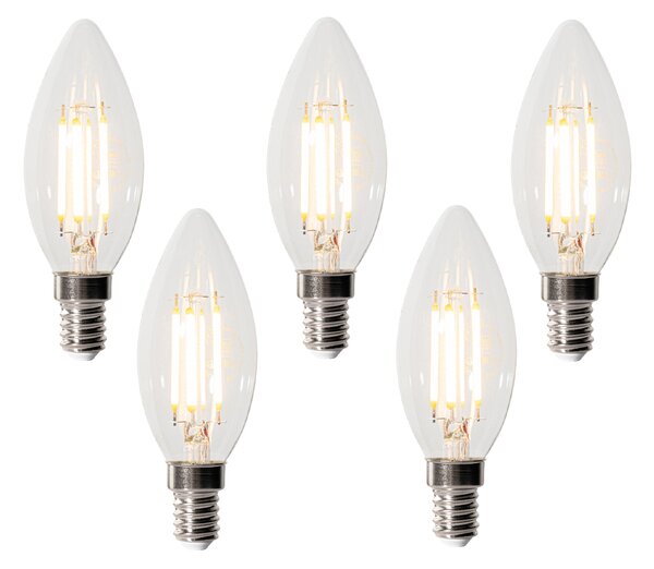5 darabos E14 3 lépésben dimmelhető LED izzókészlet B35 átlátszó 4W 450 lm 2700K