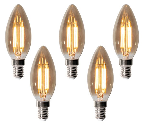 5 darabos E14 dimmelhető LED izzókészlet B35 füstszínű 4W 300 lm 2200K