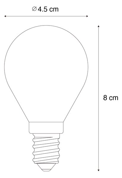 5 darabos E14 dimmelhető LED izzókészlet P45 átlátszó üveg 3W 250 lm 2200K
