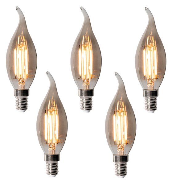5 darabos E14 dimmelhető LED izzókészlet BXS35 füstszínű 4W 300 lm 2200K